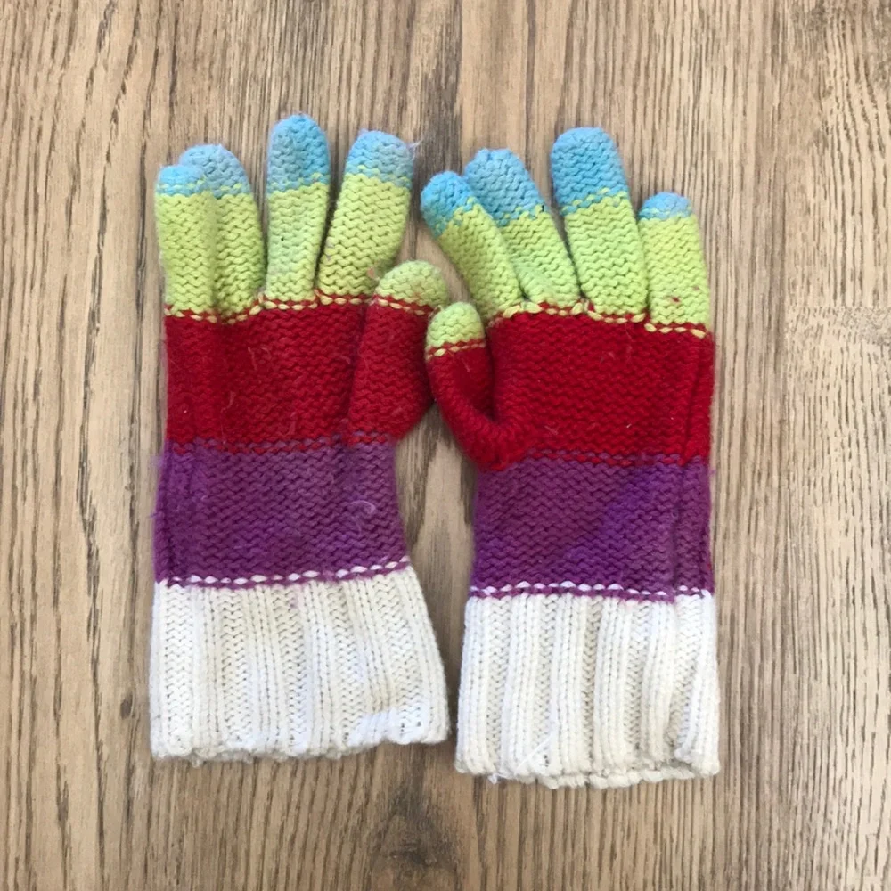 GAP Kids Colorful Cable Knit Gloves Size M